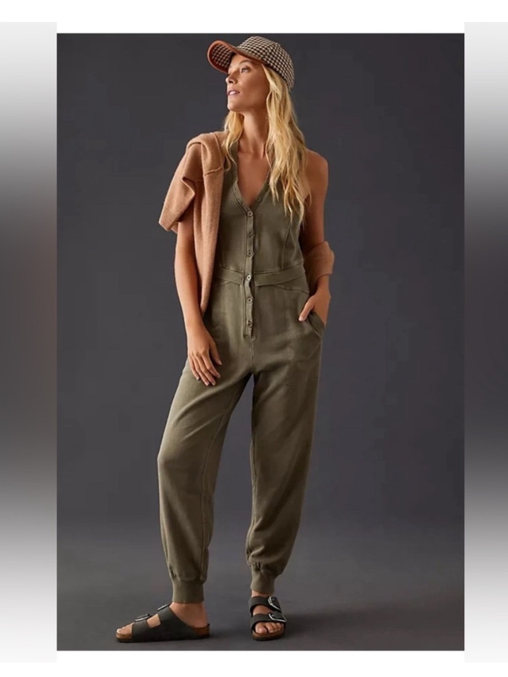 Daily Practice Anthropologie Bukit Jumpsuit Size S Boho Cotton Lounge Travel